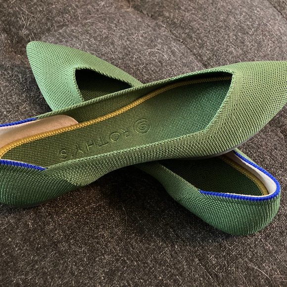 Rothy's The Point Womens Size 8 Green Knit Point Toe Slip On  Shoes - Never Worn - Picture 3 of 5